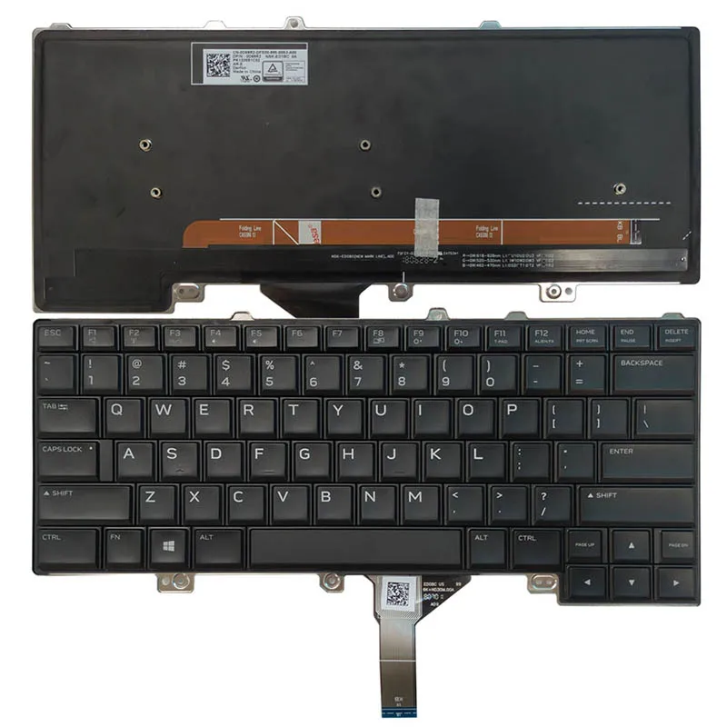 Pop US keyboard for DELL Alienware 15R3 15 R4 13 R3 laptop Keyboard with Backlit 0D69R2 PK1326S1C02