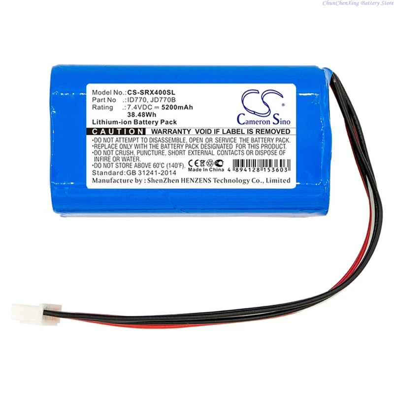 

Cameron Sino 7.4V 5200mAh/6800mAh Speaker Battery ID770, JD770B, ID659B for Sony SRS-XB40, SRS-XB41, SRSXB40, SRSXB41 +TOOL