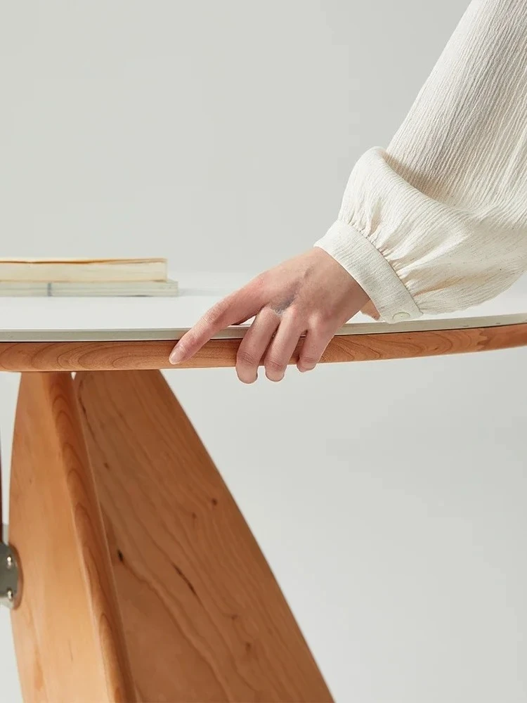 Tavolo rotondo Tavolo da pranzo rotondo nordico in legno massello semplice tavolo da pranzo retrò ristorante