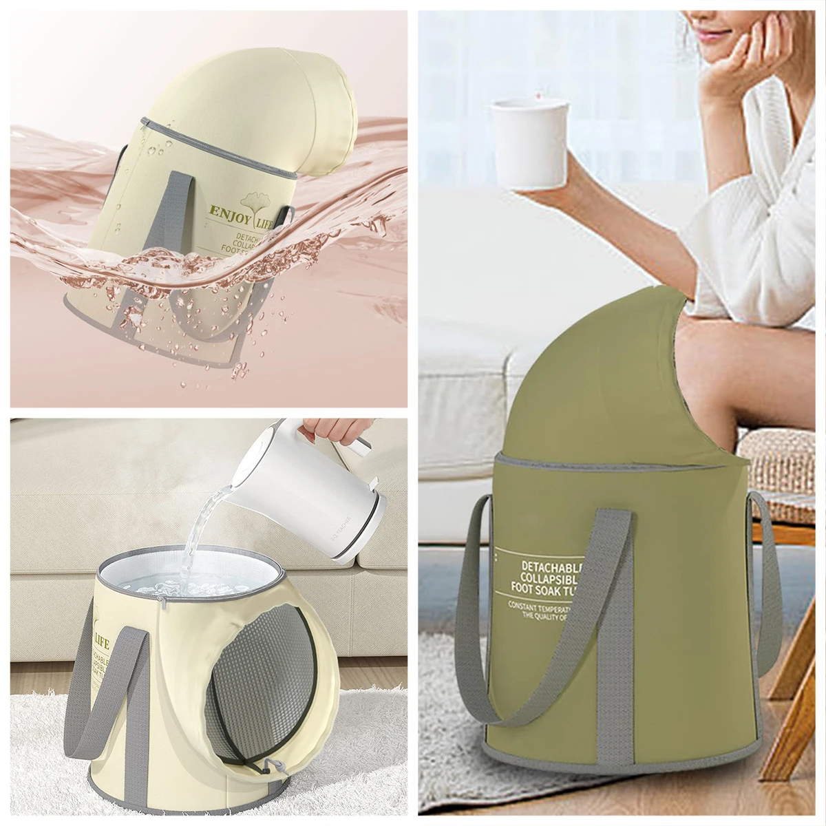 1pc Multifunctional Foot Bucket Foldable Foot Bag Portable Bathtub Foot Therapy Spa Basin For Dormitory Use Home Furnishings