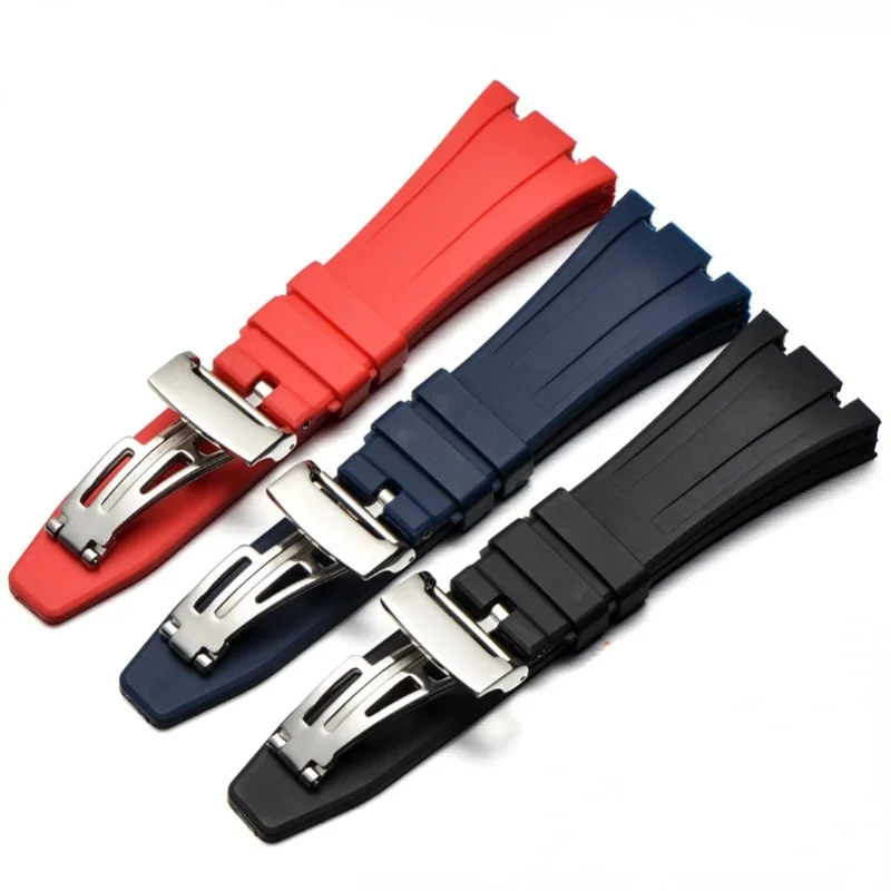 Wasserdichtes, schweißbeständiges Gummi-Uhrenarmband – Silikonarmband für AP Aibi 15400 Royal Oak Series – Herrenuhrenzubehör 26 mm 27 mm