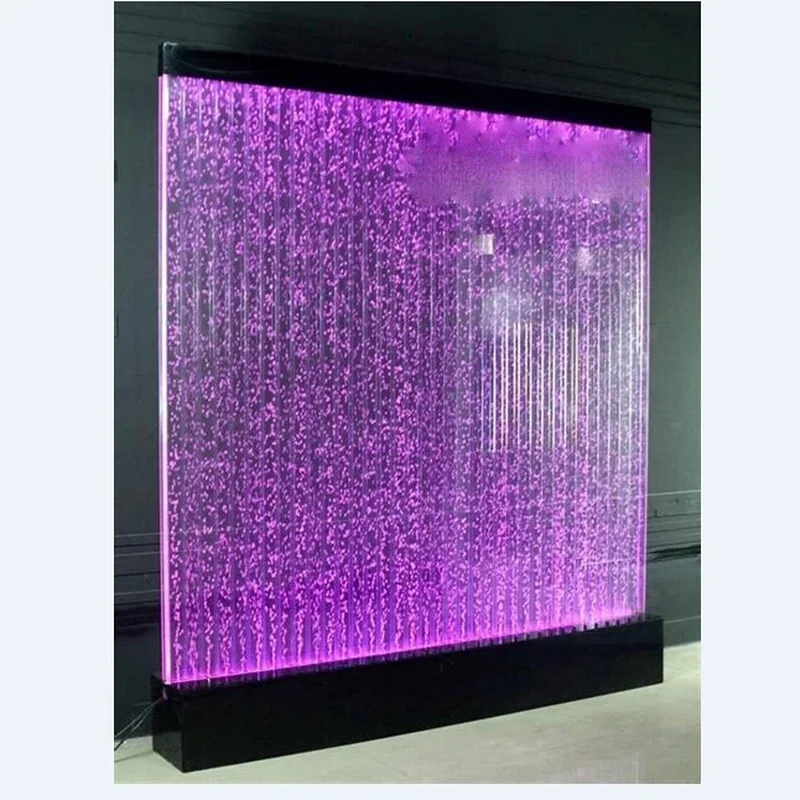 custom.Changing Color LED Lighting Bubble Wall Fountain Floor Standing Panel Display