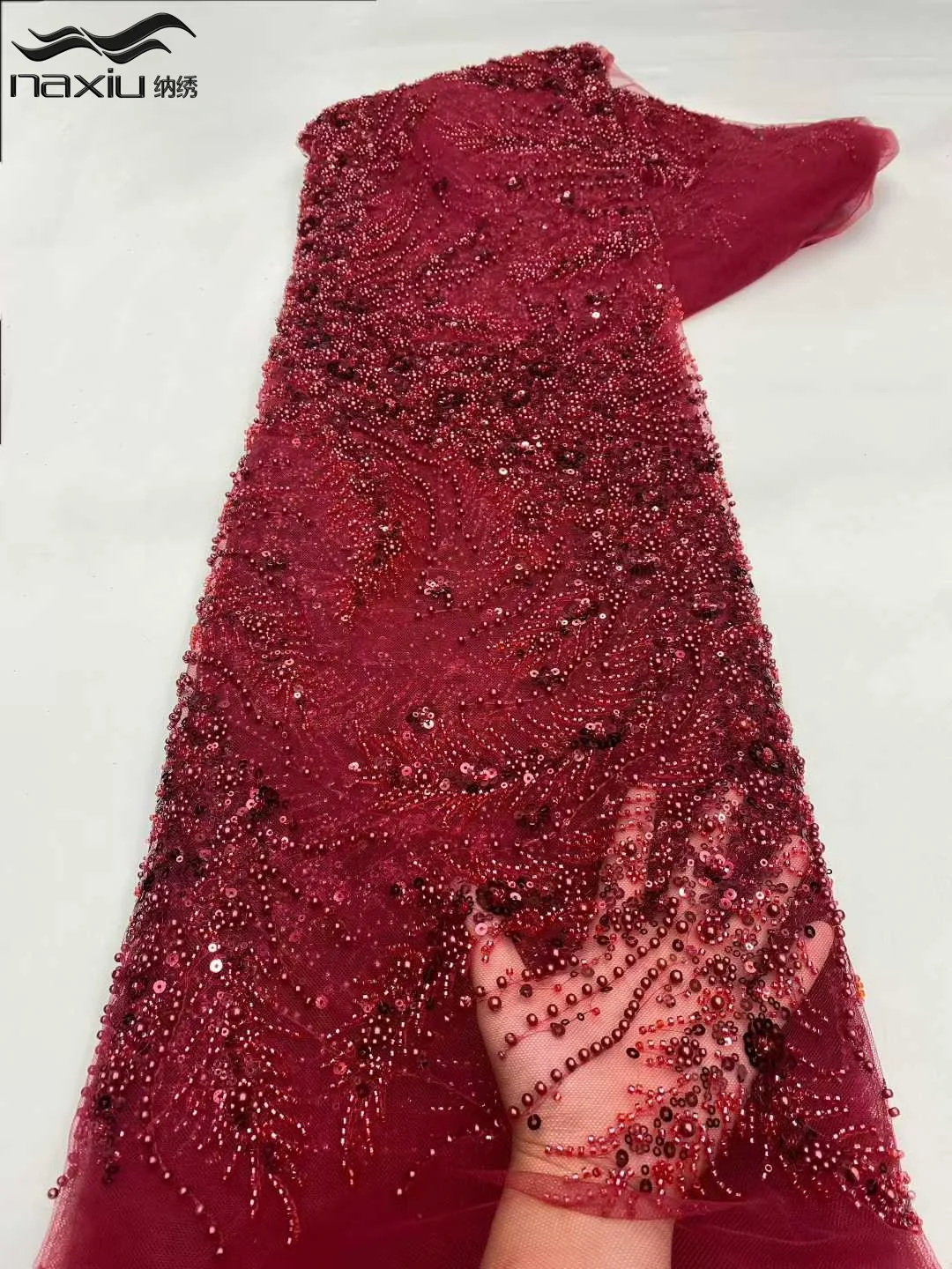 

Роскошная кружевная ткань Madison с африканскими бусинами, 2026, высокое качество, вышивка блестками, французская тюль, ткань для нигерийских свадебных платьев