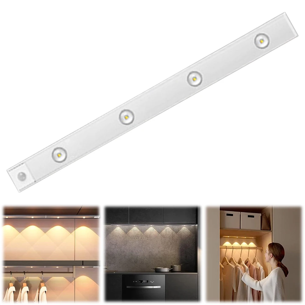 

Under Cabinet Light Rechargeable Closet Light 4 Lamp Beads Kitchen Night Light Dimming Hill Light for Wardrobe Closet Cabinet