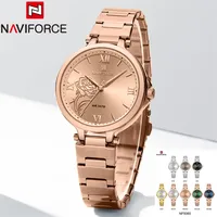 NAVIFORCE New Women Watch Quartz Waterproof Top Luxury Brand Lady Wristwatch Steel Bracelet Original Female Girl Clock Gift 5060