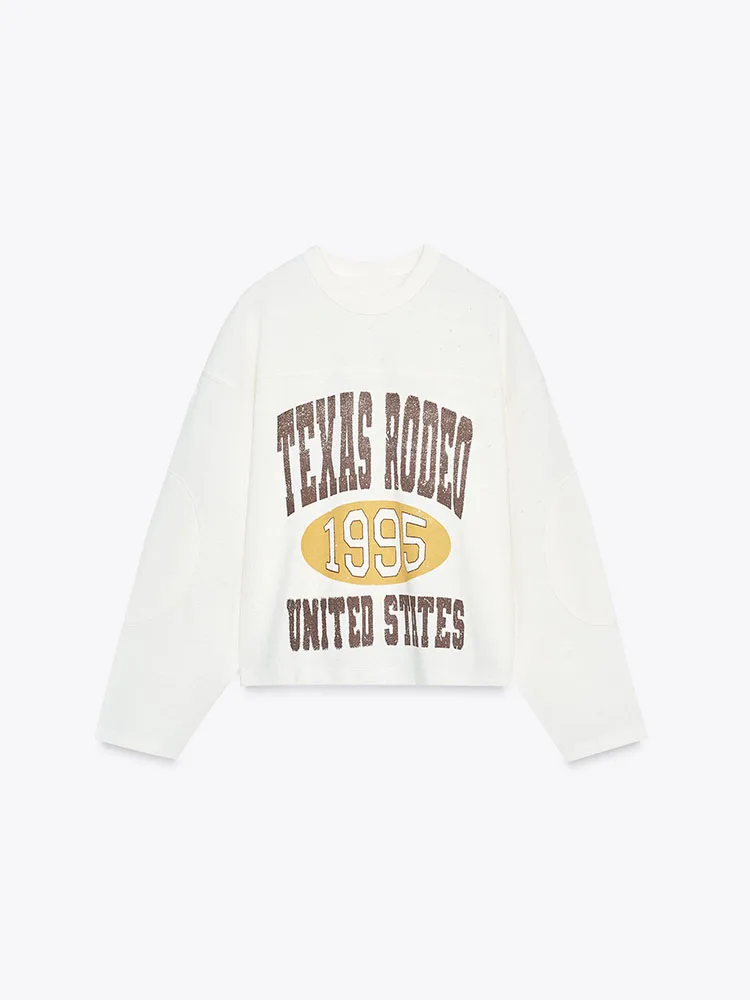 Fall 2025 New Arrival Women's Casual Printed Long Sve round Ne Sweatirt Comfortable Faionable Streetwear Sle