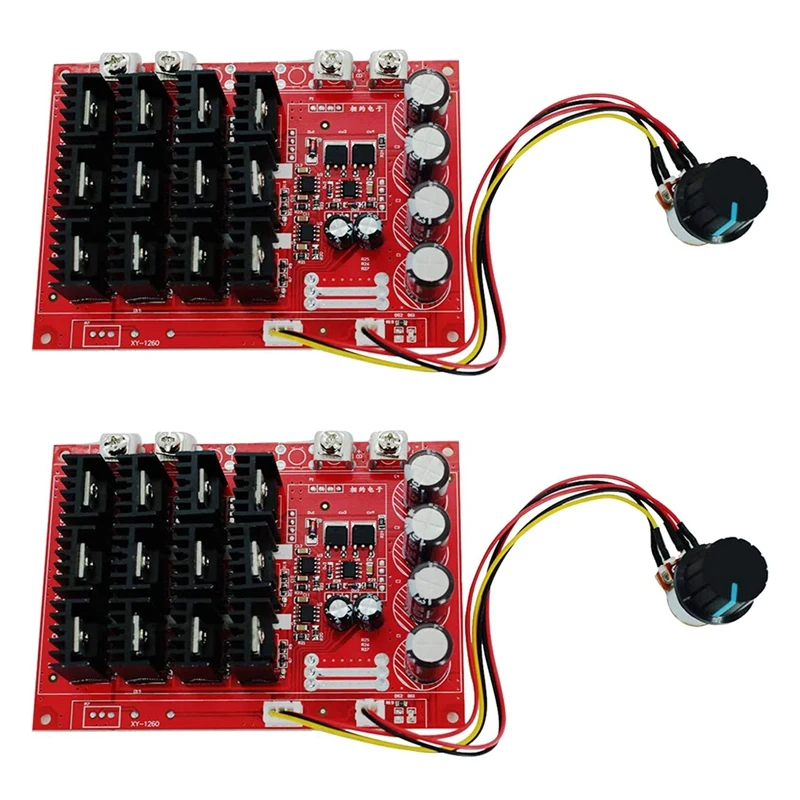 2X Motor Controller,PWM DC Motor Speed Controller 10-50V 60A High Power HHO RC Driver PWM Controller Module