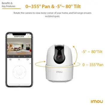 IMOU Ranger 2C 2MP/4MP domácí Wifi 360° kamera detekce osob noční vidění bezpečnostní dohled pro děti bezdrátová IP kamera 10 nejlepší prodej veo kamera - №3