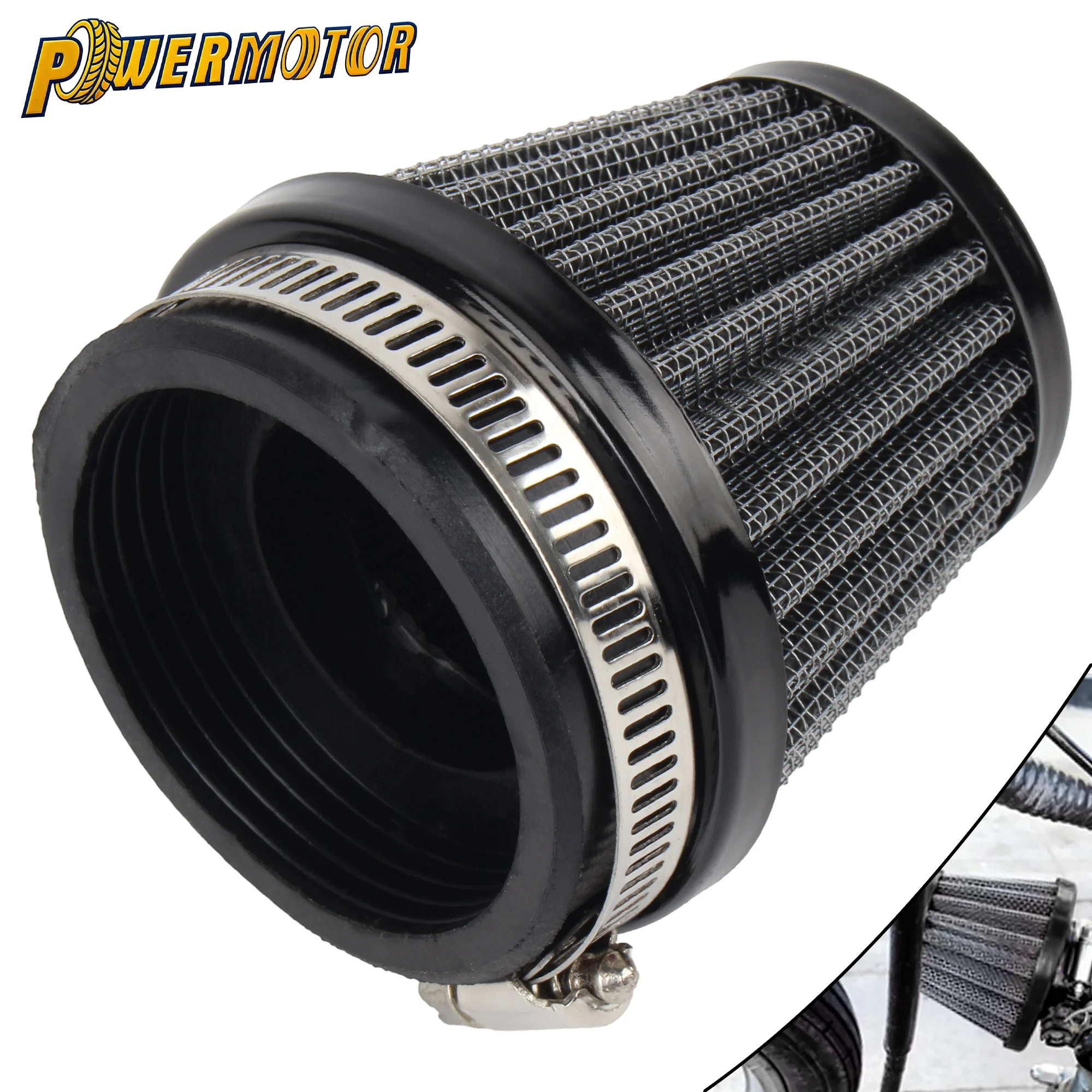 

54mm Motorcycle Mushroom Head Air Intake Filter Cleaner For 50cc 90cc 110cc 125cc 150cc 200cc ATV Quad Dirt Bike Scooter Moped