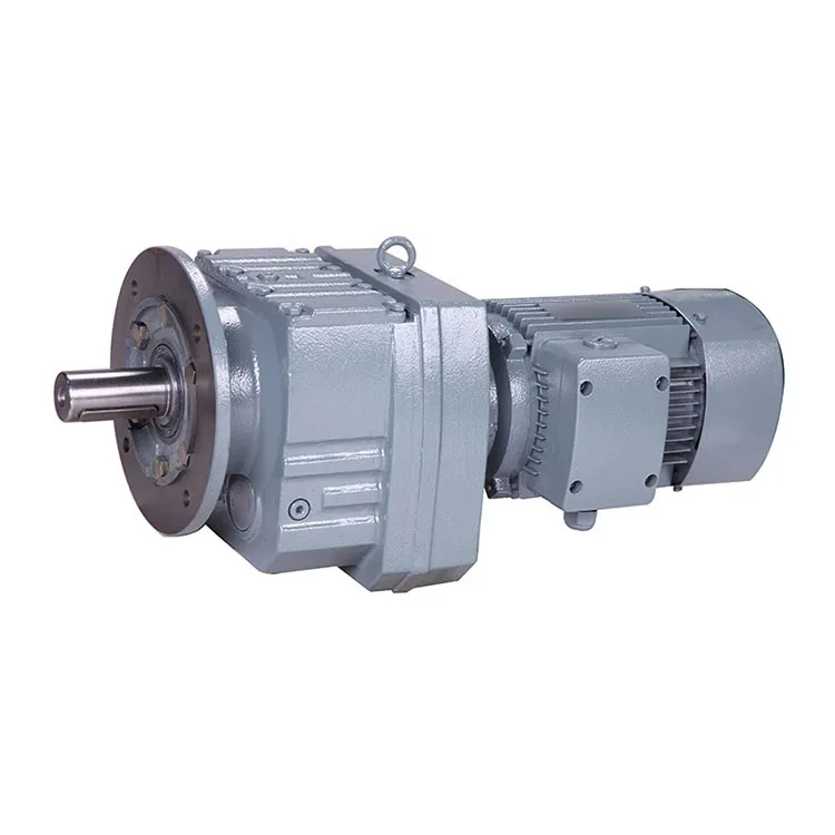 

China Manufacturer R Rigid Tooth Flank Helical Reducer Speed Gearbox Design With Motor