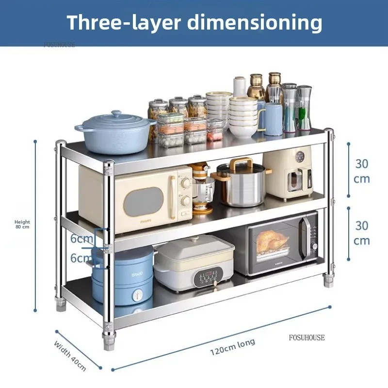 

Ins Stainless Steel Kitchen Cabinets for Kitchen Furniture Storage Racks Multiple Size Multifunctional Storage Cabinets