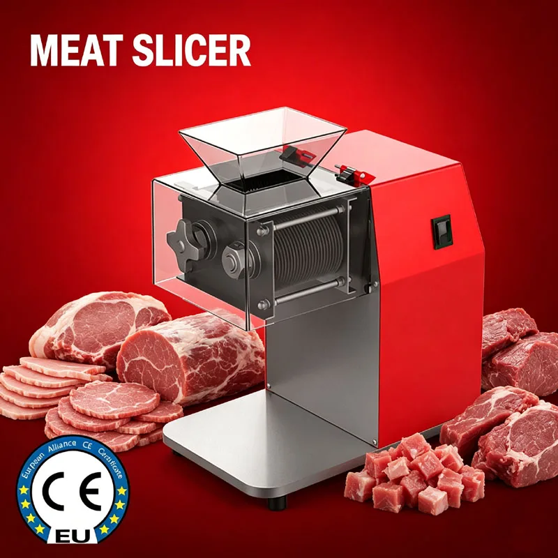 110V/220V Electric Meat Slicer Cutter Commercial Home Stainless Automatic Vegetable Cutting Grinder Machine  Meat Slicer