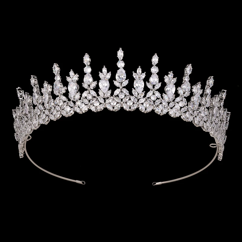 

Tiara and Crown HADIYANA Vintage Bridal Wedding Hair Accessories Party Delicate Zirconia Stone BC6423 Bijoux De Cheveux