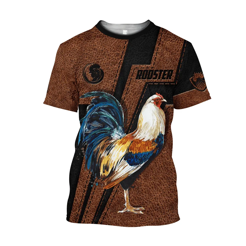 Unisex Rooster GraphicMens T-Shirts for Men Clothing Summer 3D Printed Casual Short Sleeve Tops Oversized Tee Shirt  Personality