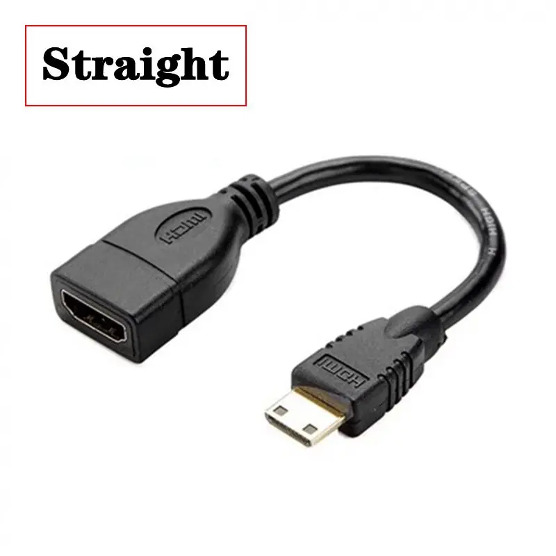 15cm Mini HDMI Compatible Male 90 Degree Elbow to HDMI Compatible Female High-Definition Video Camera Adapter Extension Cable