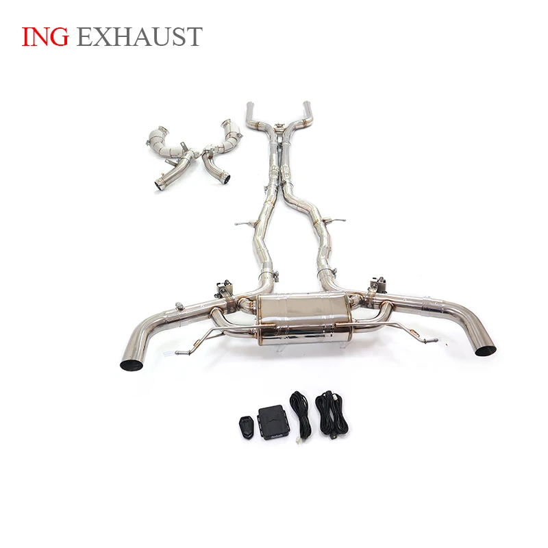 

ING Customize SS304 Remote Full Valve Catback for Mercedes Benz AMG GLC63 4.0T X253 Engine Race Downpipe Muffler Exhaust System