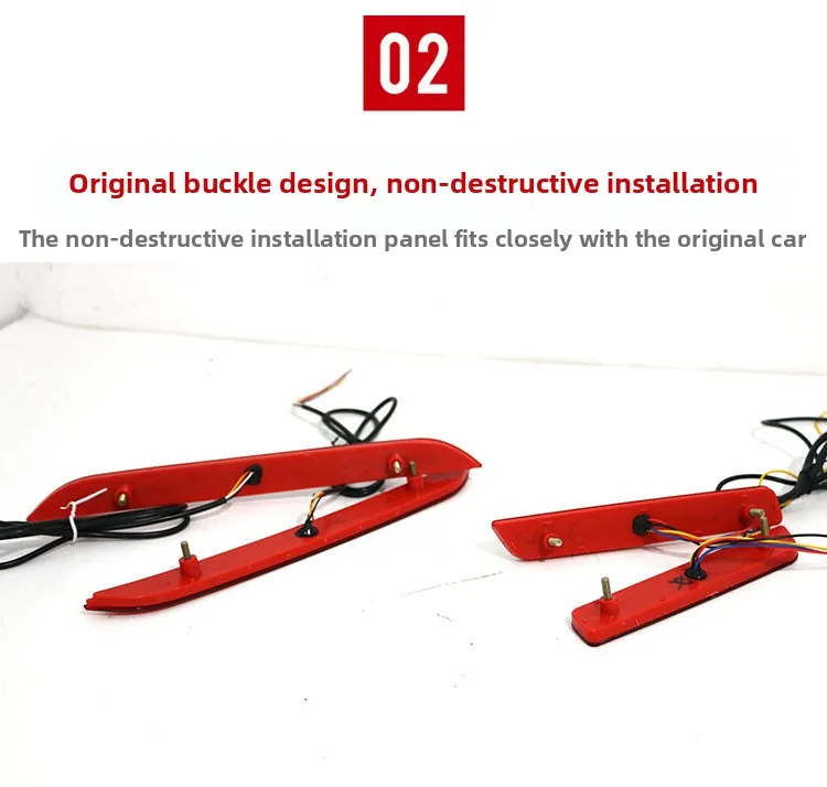 Car Led Rear Bumper Reflector Light DRL Dynamic Turn Signal Driving Brake Lights Warning Lamp For GWM Poer 2022 2023 2024 detail image 6