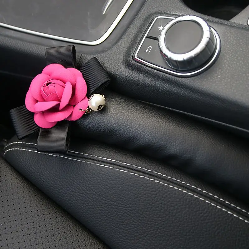 مقعد السيارة الفجوة المكونات مانعة للتسرب المكونات سيارة كاميليا أنثى الكرتون لطيف ديكور السيارة الداخلي