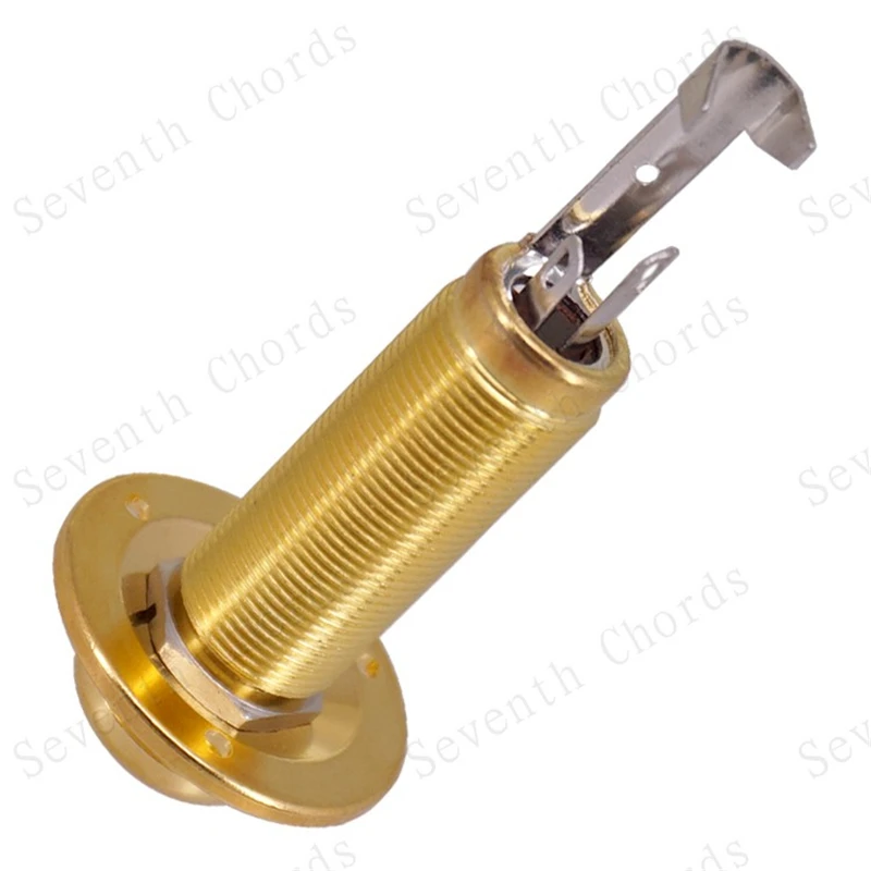 1Pcs Messing 1/4 "6,35 Strap Lock Pin Jack Ende Ausgang Eingang Buchse Für Bass Akustische Elektrische Gitarre Zubehör teile – Detail 17