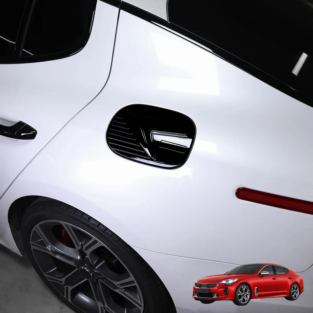 For Kia Stinger 2018-2023 Auto Black Oil Fuel Tank Cap Frame Cover Trim Auto Exterior Styling Decoration Accessories LHD/RHD