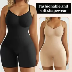 Nouveau Body Sculptant Femme, Débardeur Gainant Effet Ventre Plat, Short Anti-Frottement, Amincissant, Rehausseur de Fesses, Sans Couture