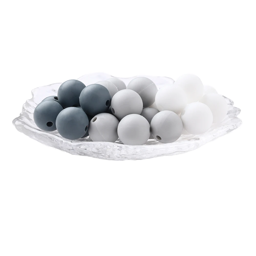 Conjunto de contas de silicone multicoloridas, 60 peças, 12mm, faça você mesmo, controlador de chupeta, clipe de chupeta, brinquedo de mastigar, artesanato para bebês, sem bpa