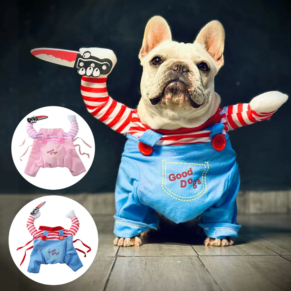 Halloween Cosplay Dog Costume For Small Medium Dogs Cats Funny Pet Party Puppy Clothes Yorkshire Chihuahua French Bulldog Coat