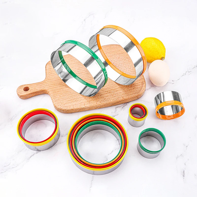 WALOFS Stainless Steel Ring Biscuit Cutter Mold Set Dough Cookie Cake  Molds Baking Tools Accessories