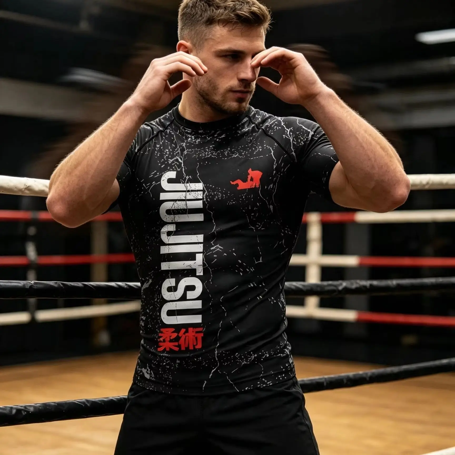 Kimono de Jiu-Jitsu Brésilien, Tenue de Sport Ajustée pour Taekwondo, Fitness, Course à Pied, Kickboxing, MMA, BJJ – Ensemble 4 Pièces pour Hommes