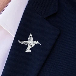 Fashion Gentleman Bird brooch Men's Shirt Collar Pin Lapel Pin Stainless Steel Jewelry Wedding Banquet Dress Accessory Gift