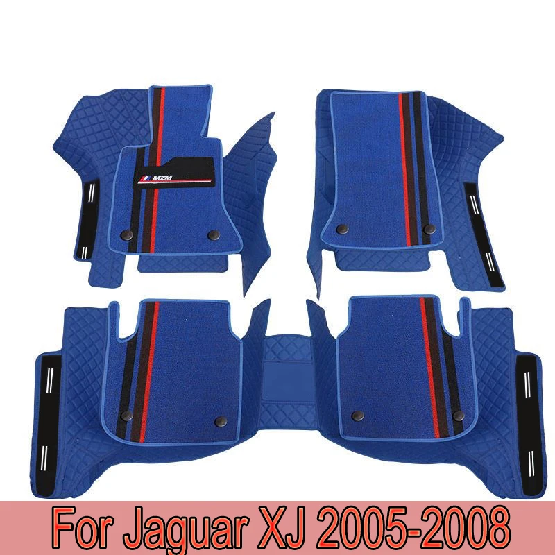 Car Floor Mats For Jaguar XJ 2005-2008 Artificial Leather Carpets Custom Foot Pads Decoration