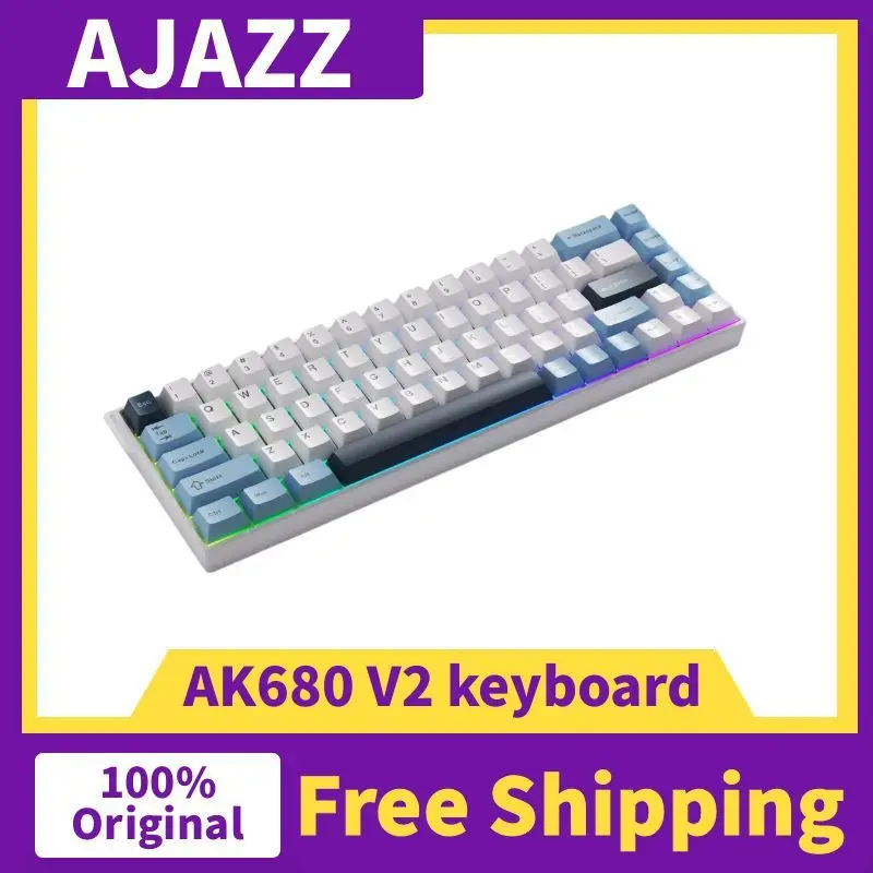

AJAZZ AK680V2 Gaming Magnetic Switch Keyboard with RGB Lighting, Aluminum Alloy Mounting Plate, 8K Polling Rate, 0.01mm Position