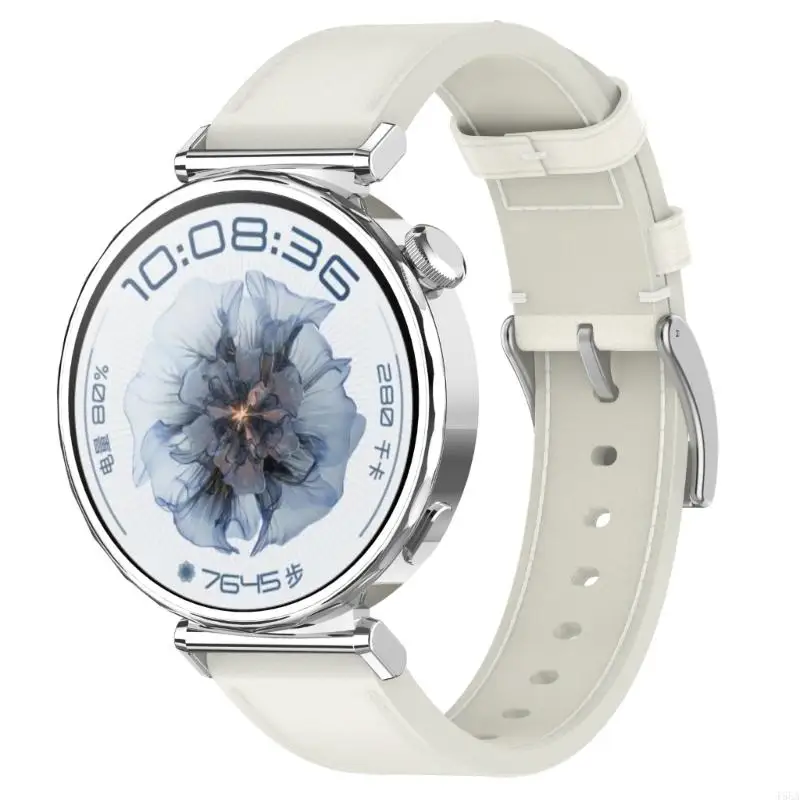 T5EA Universal 18mm Leather Watch Band Pu Leather Watch Band Most Smartwatch Fixing سريعًا لمشاهدة GT5