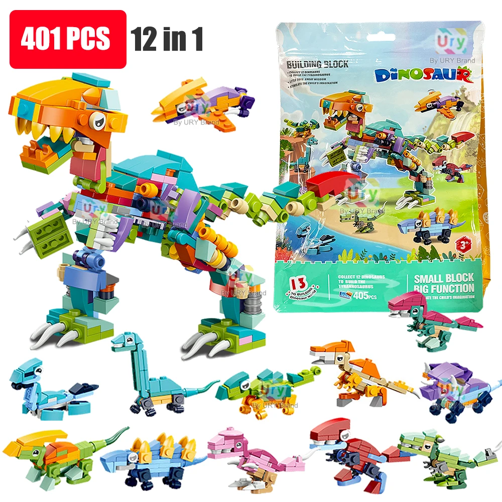 12in1 Dinosaur Classical MOC Insects Animal Figures Mech Transformation Sets Building Blocks Toys Educational for Kids Gifts