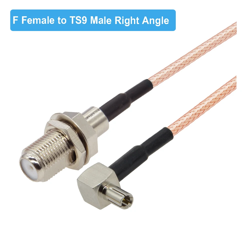 1pcs CRC9/TS9 Male Right Angle to F Male/Female Connector RF RG316 Cable 3G/4G Antenna Extension Jumper Pigtail Cord 10CM~100CM