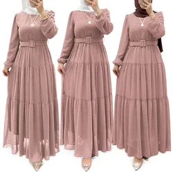 Abaya-Robe longue pour femmes musulmanes modestes, ceintures, Jalabiya, Eid, Ramadan, Maroc, Dubaï, Kaftan saoudien, Islam, Abayas arabes éducatifs