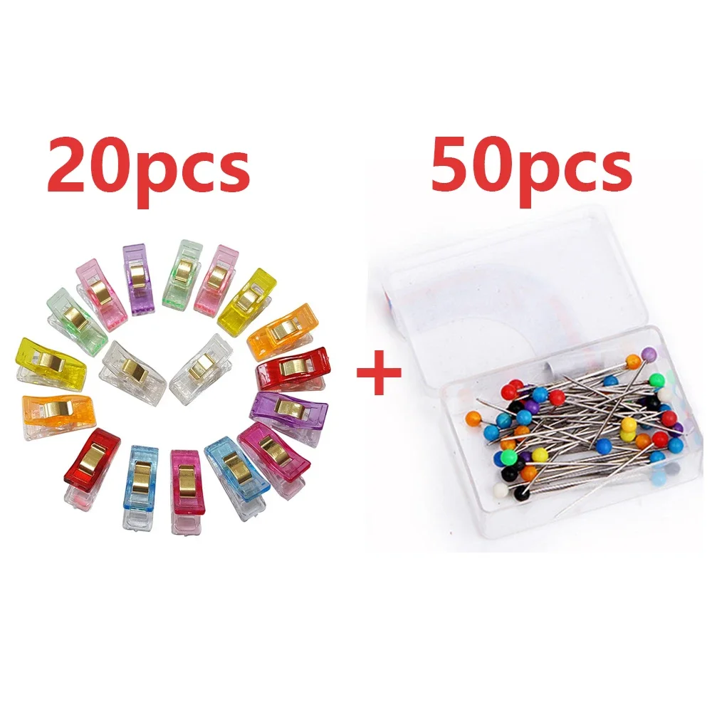 20pcs Sewing Clips & 50pcs Head Needles Pins Axe   Powerful New Patchwork  Binding  Positioning