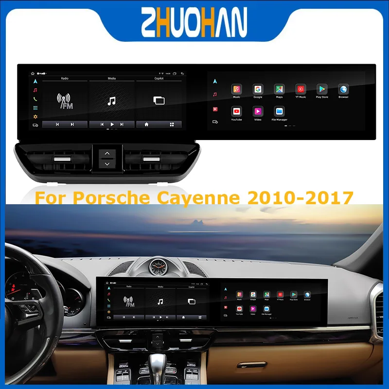 

Dual screen For Porsche Cayenne 2010-2017 Android13 Car Radio GPS Navi Multimedia Player Co-pilot Entertainment Screen Dash Unit