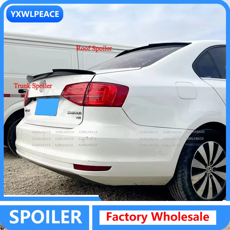 For Volkswagen VW Jetta Mk6 2012-2018 Roof Spoiler High Quality ABS Unpainted Color Rear Trunk Lid Wings Body Kit Accessories