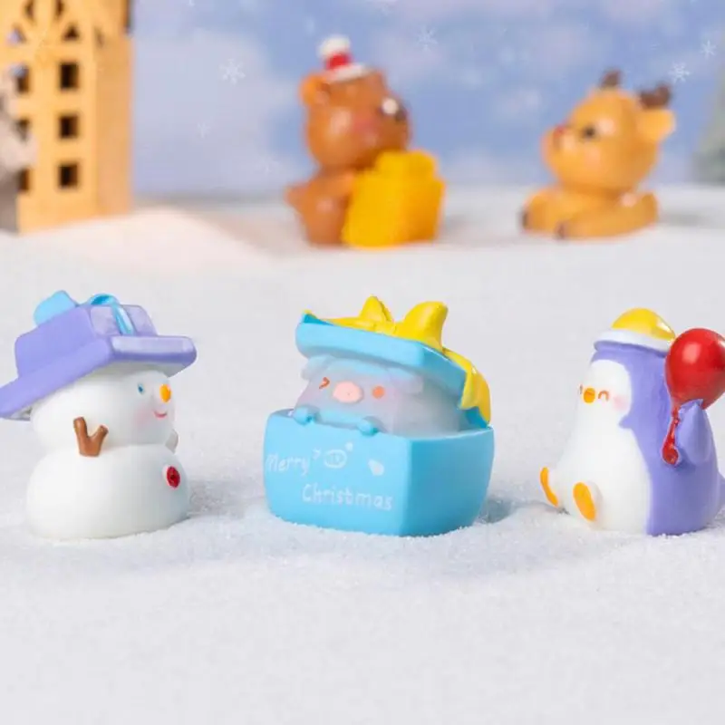 Christmas Animal Town DIY Decorations Accessories Mini Car Desktop Small Ornaments Micro Landscape Creative