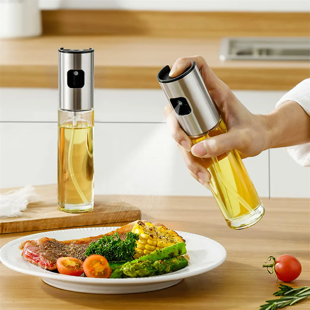 Pulverizador De Óleo De Vidro Para Cozinhar Olive Spray Mister for Salad BBQ Cozinha Baking Garrafa De Vinagre Vazio