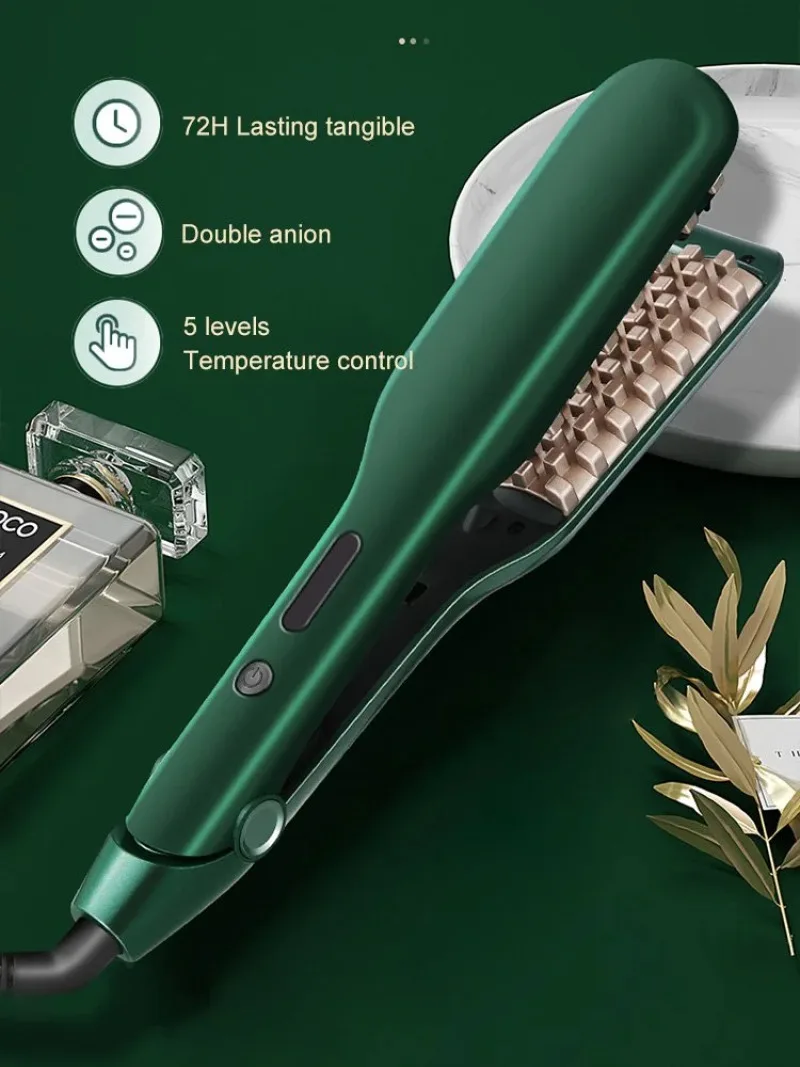 【US/EU Plug】 Women's 3D Ceramic Heating Negative Ion Curler Four Temperature Adjustable Power-off Protection Curling Iron