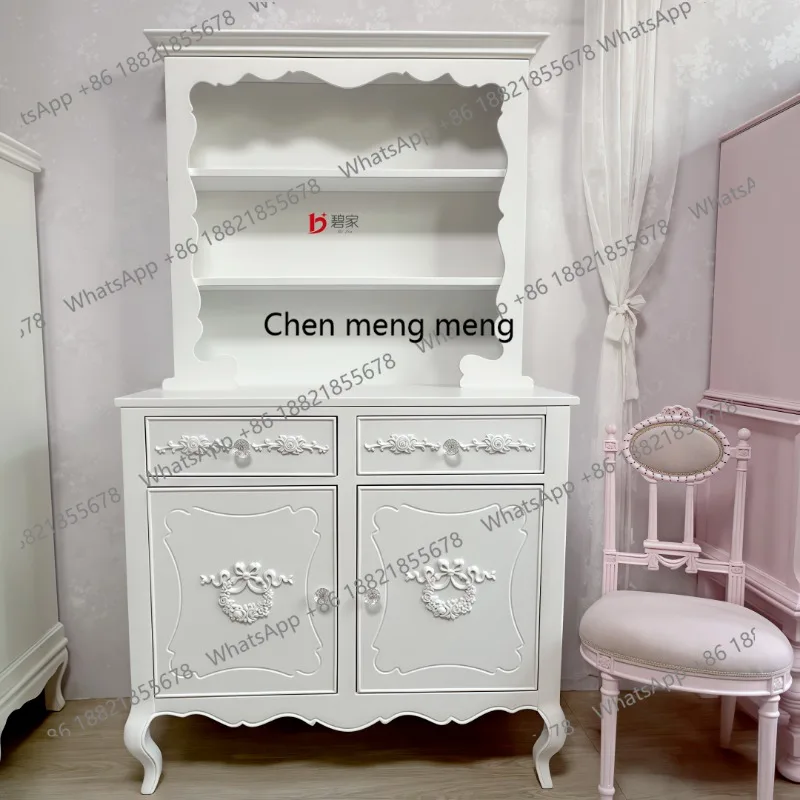 

French pastoral entry double door entrance shoe cabinet dining side living room partition bedroom storage display cabinet