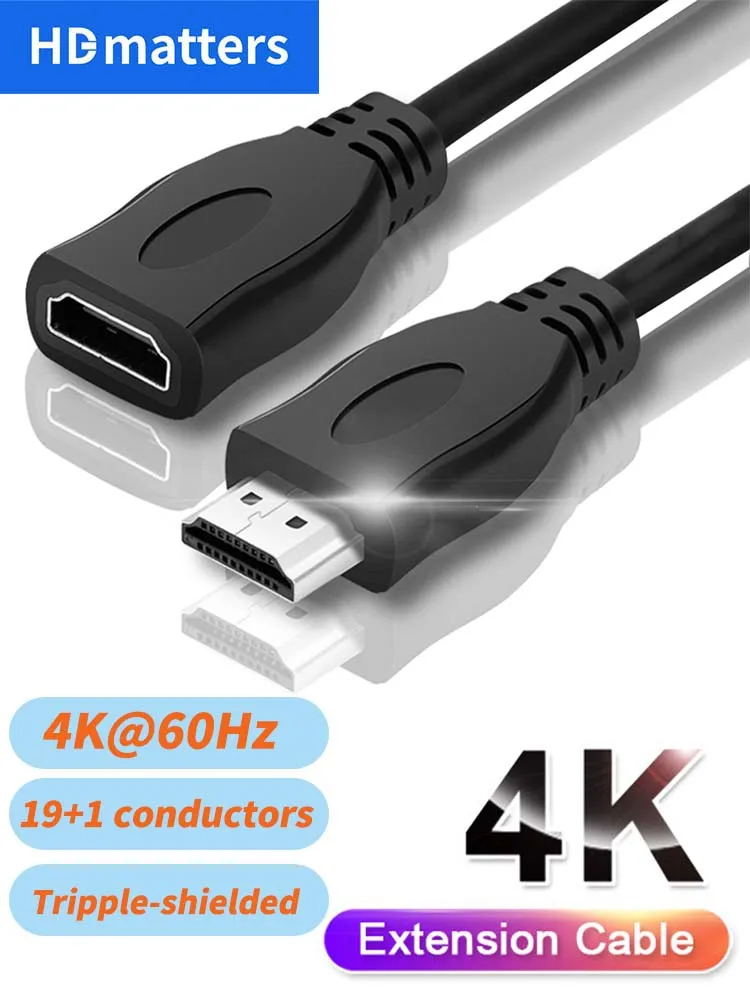 Câble d'extension HDMI 4K 60Hz HDR HDMI 2.0 câble HDMI 2.0 mâle à femelle rallonge Kable pour PS5 Xbox HDTV moniteur PC
