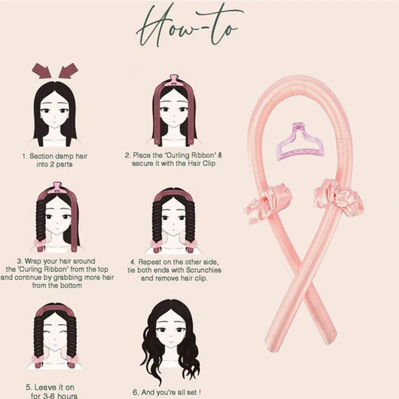 Curly Hair Products Soft Roller Hair Curler No Heat Very Curly Long Hair Styling Tool Heatless Hair Curlers boucleur cheveux