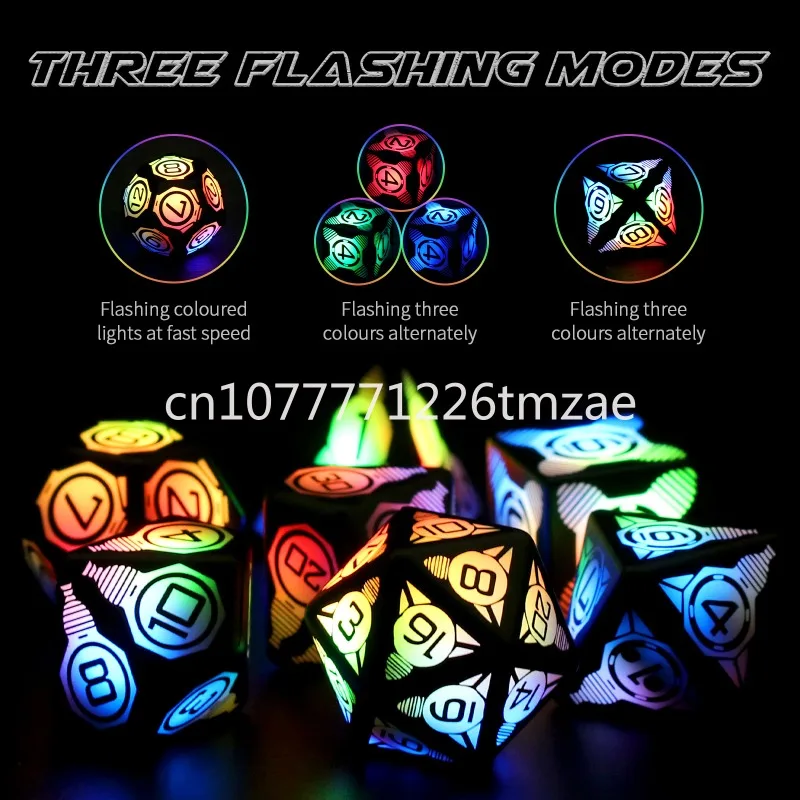 Rechargeable Dice Multi-Sided Chip Board Game Flash LED Luminous Chamber Escape Script Killing