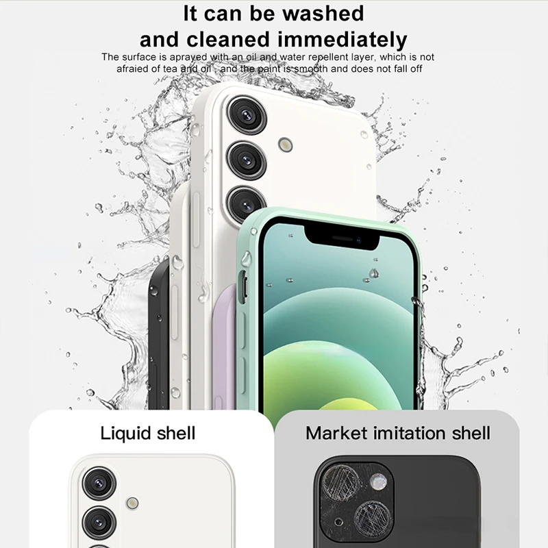 S24 S23 الترا حافظة لينة السائل سيليكون قضية الهاتف غطاء لسامسونج غالاكسي S24 S 24 S23 S22 الترا زائد S23Ultra S24Ultra الحالات