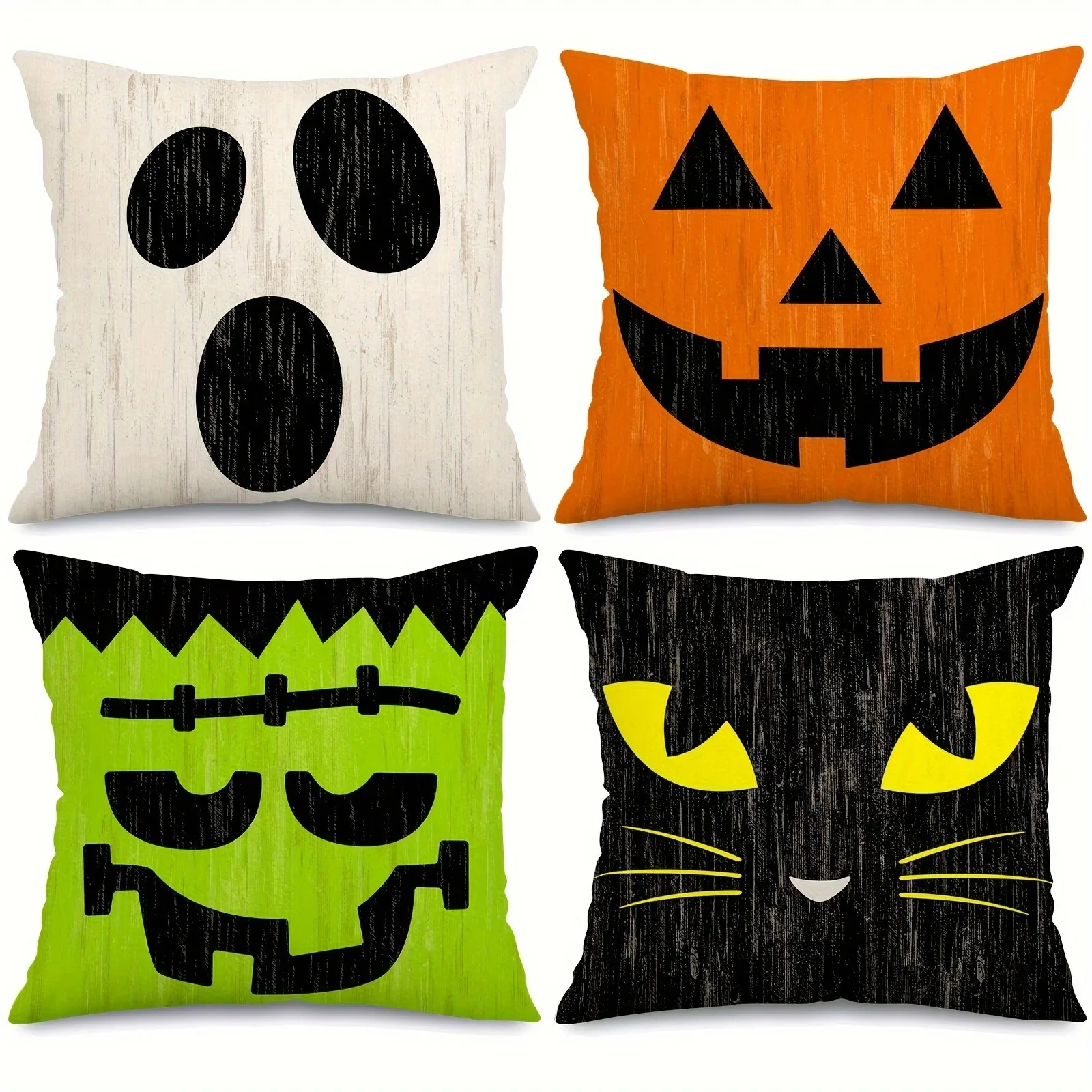 

Home Decoration Halloween Theme Funny Face Digital Printing Pattern Cushion Covers For Sofa Bedroom Car Pillow Covers
