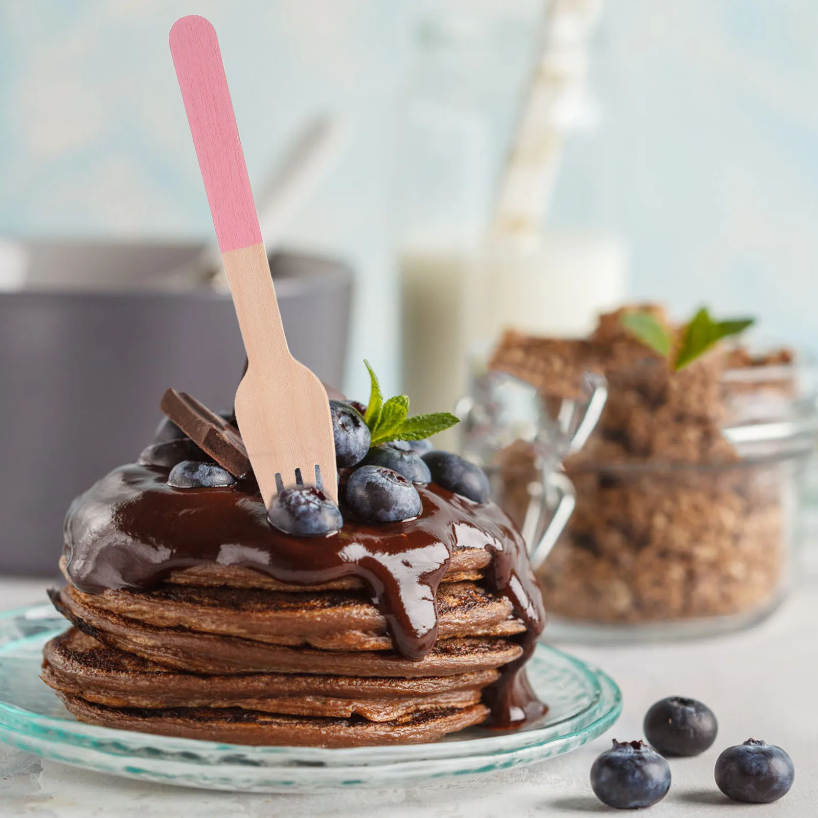 

24Pcs Wooden Disposable Cutlery Set Safe Premium Utensils Knives Forks Spoons for Birthday Party Wedding Picnic