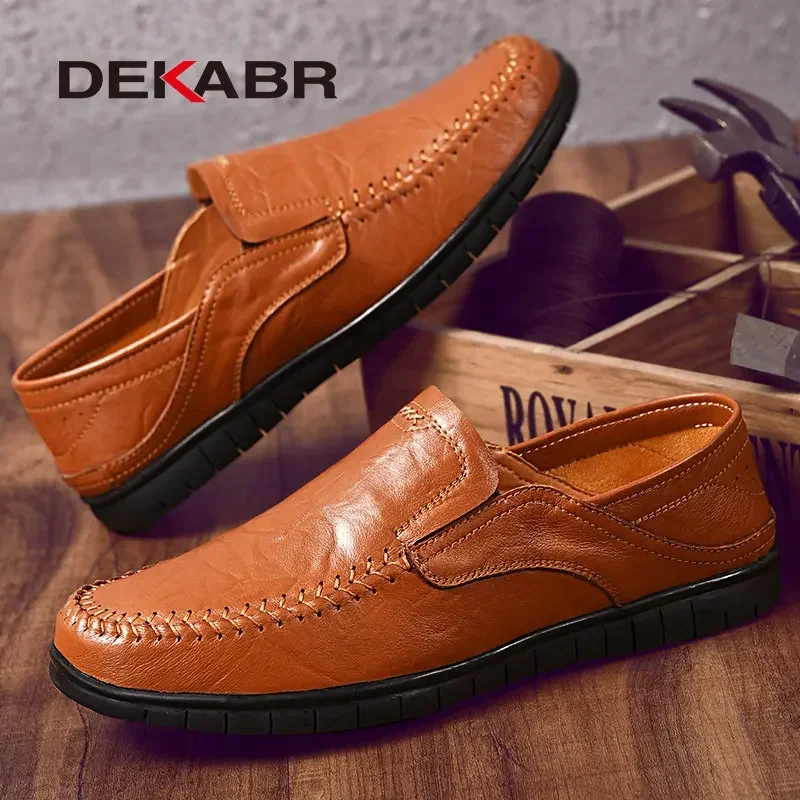 DEKABR Pu Leather Men Casual Shoes Luxury Brand Mens Loafers Moccasins Breathable Slip On Driving Shoes Plus Size 45